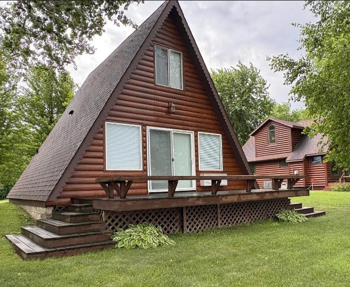 The A-Frame exterior at Mud & Mayhem, Turtle Lake