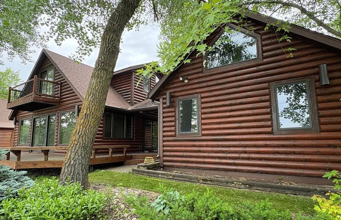 The Main Cabin exterior at Mud & Mayhem, Turtle Lake